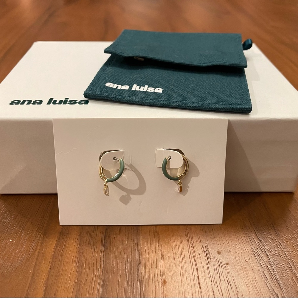 Ana Luisa Lee Green Huggy Hoop Earrings